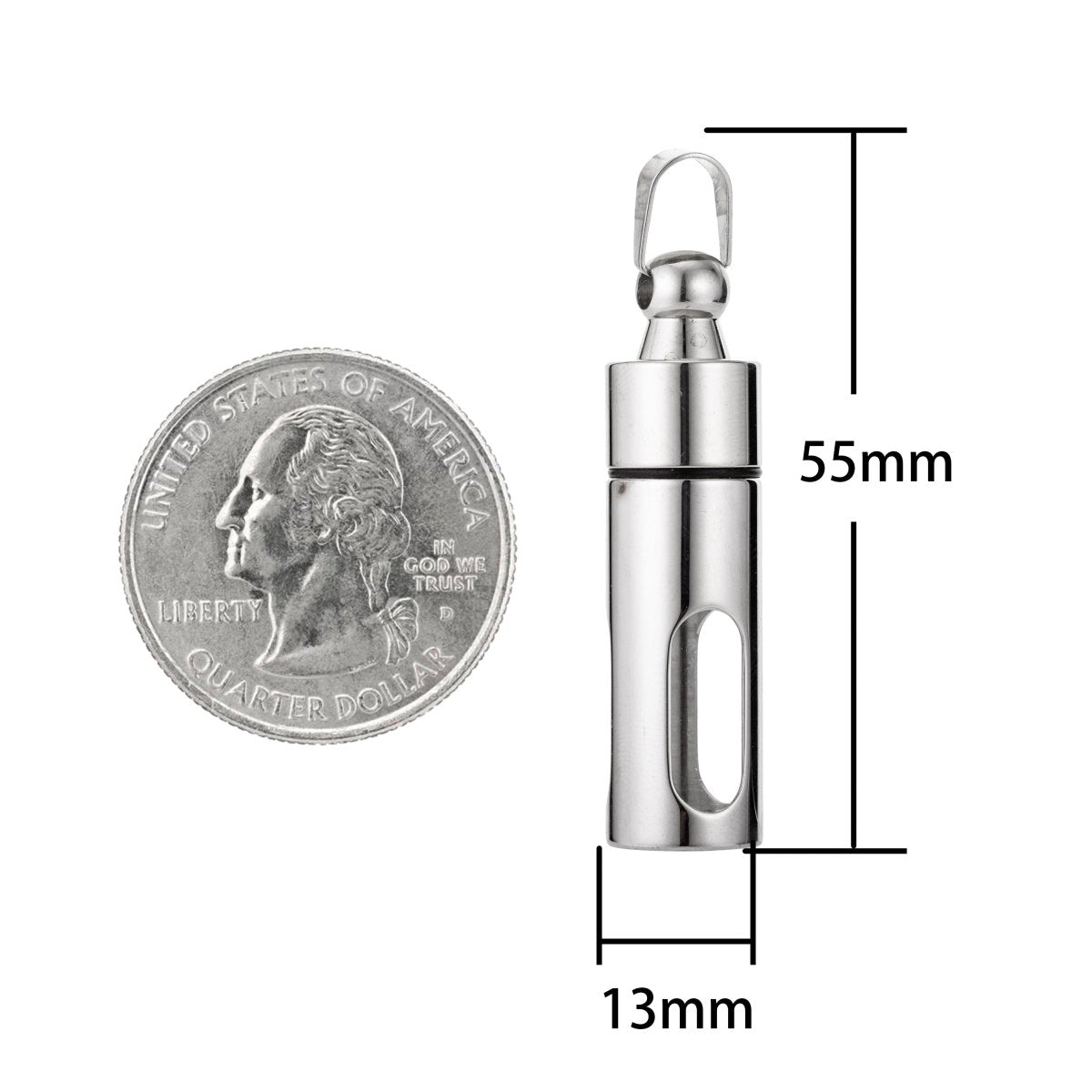 Gold Silver Stainless Steel Glass Container Tube Urn Keepsake Cremation Ashes For Memorial Pendant Jewelry Supplies J-561