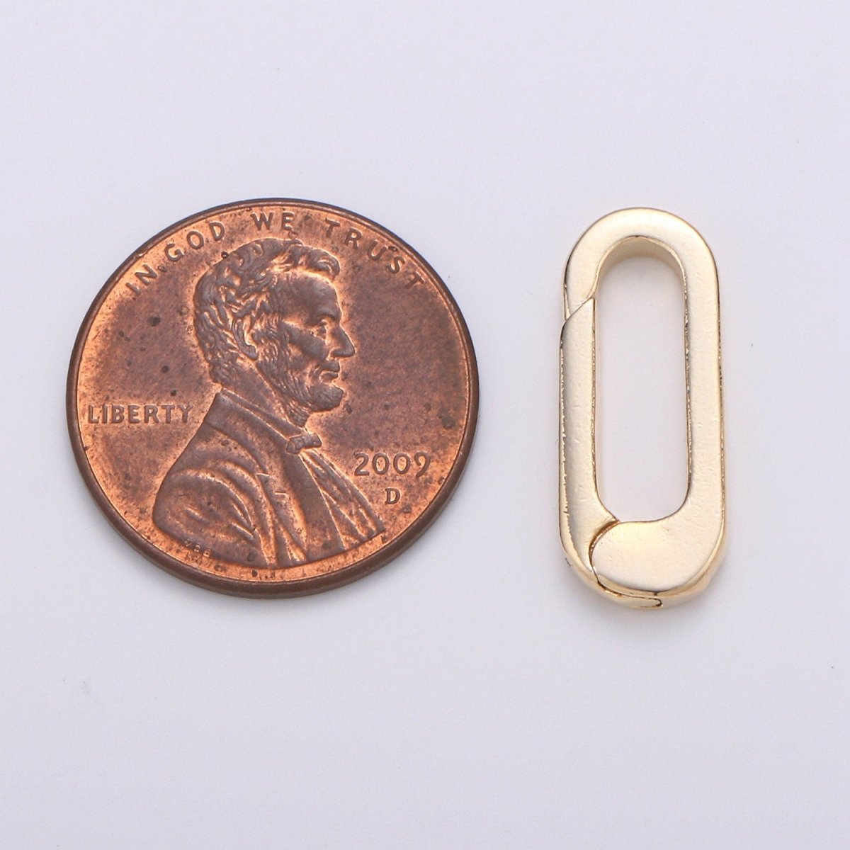 Gold Small Push Gate Oval Clasp, Spring gate Clasp, 19x8mm WHOLESALE Supply L-006