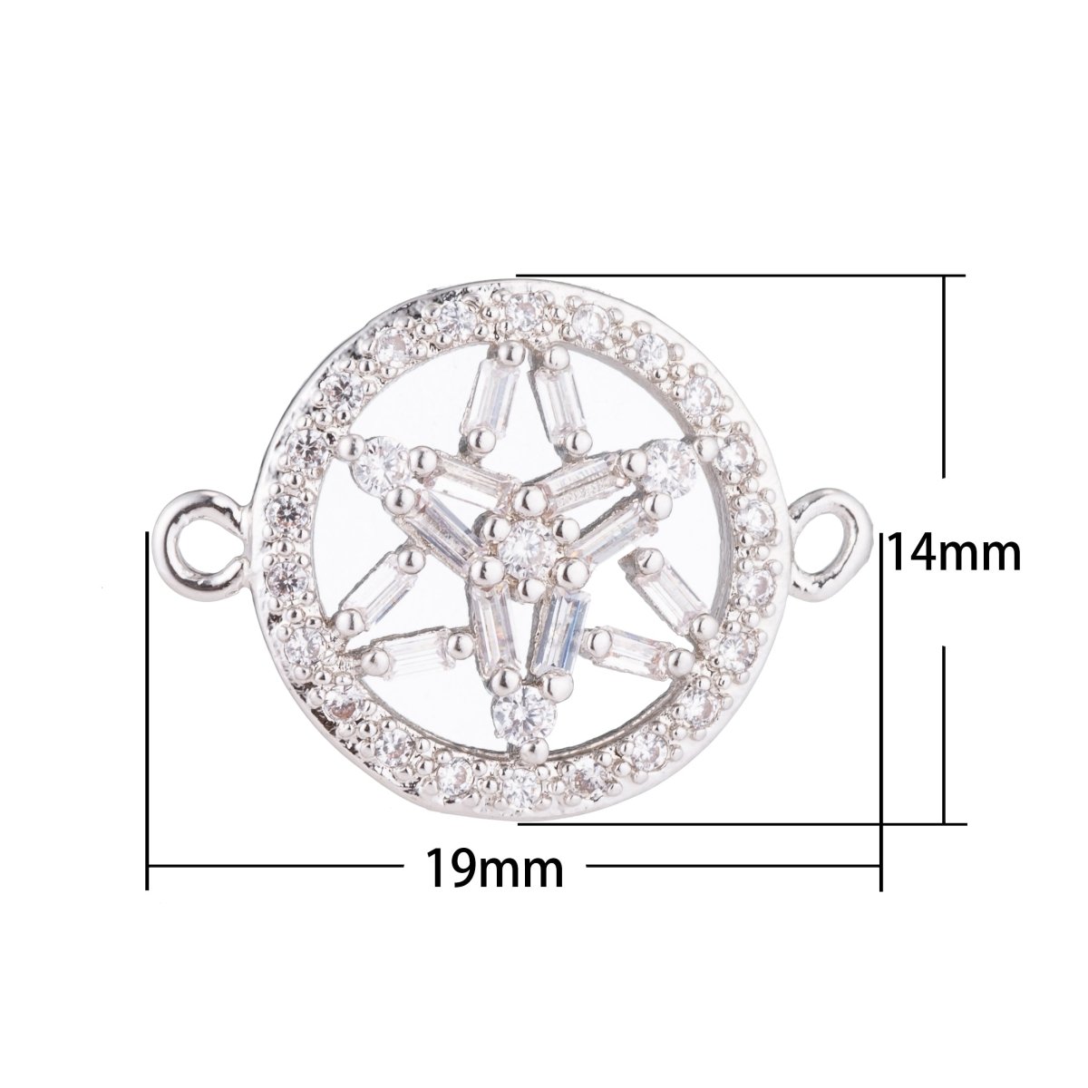 Gold Star, Celestial, Starry, DIY Handcrafted Ladies Gift, Cubic Zirconia Bracelet Charm, Necklace Pendant, Findings for Jewelry Making, F-156