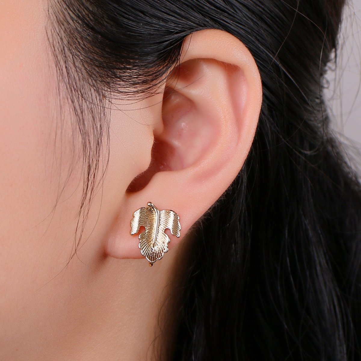 Golden Leaf Gold Filled Studs L-015