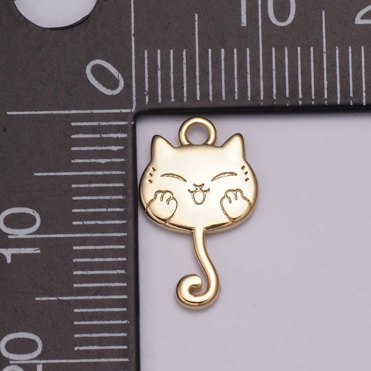 Hanging Kitty Kawaii Charm White Japanese Cat Charm for Necklace Earring Bracelet Phone Charm E-611