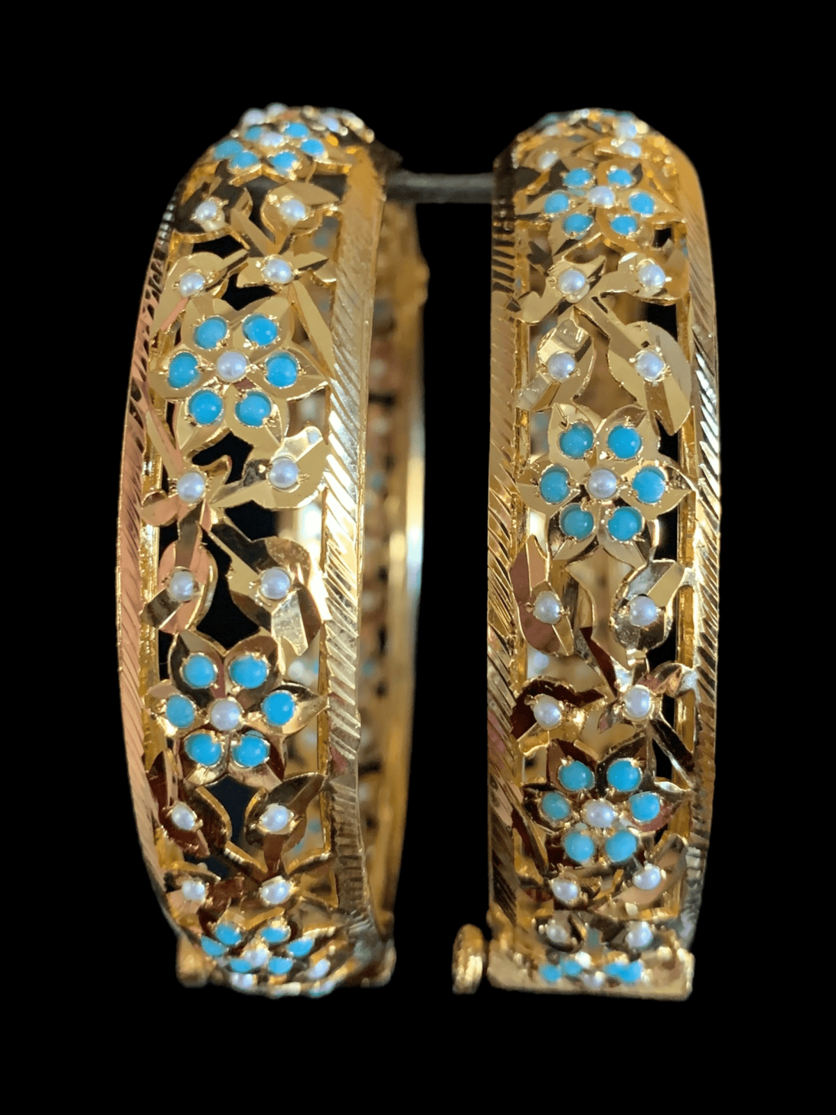 B111 Jadau bangles ( turquoise ) ( READY TO SHIP)
