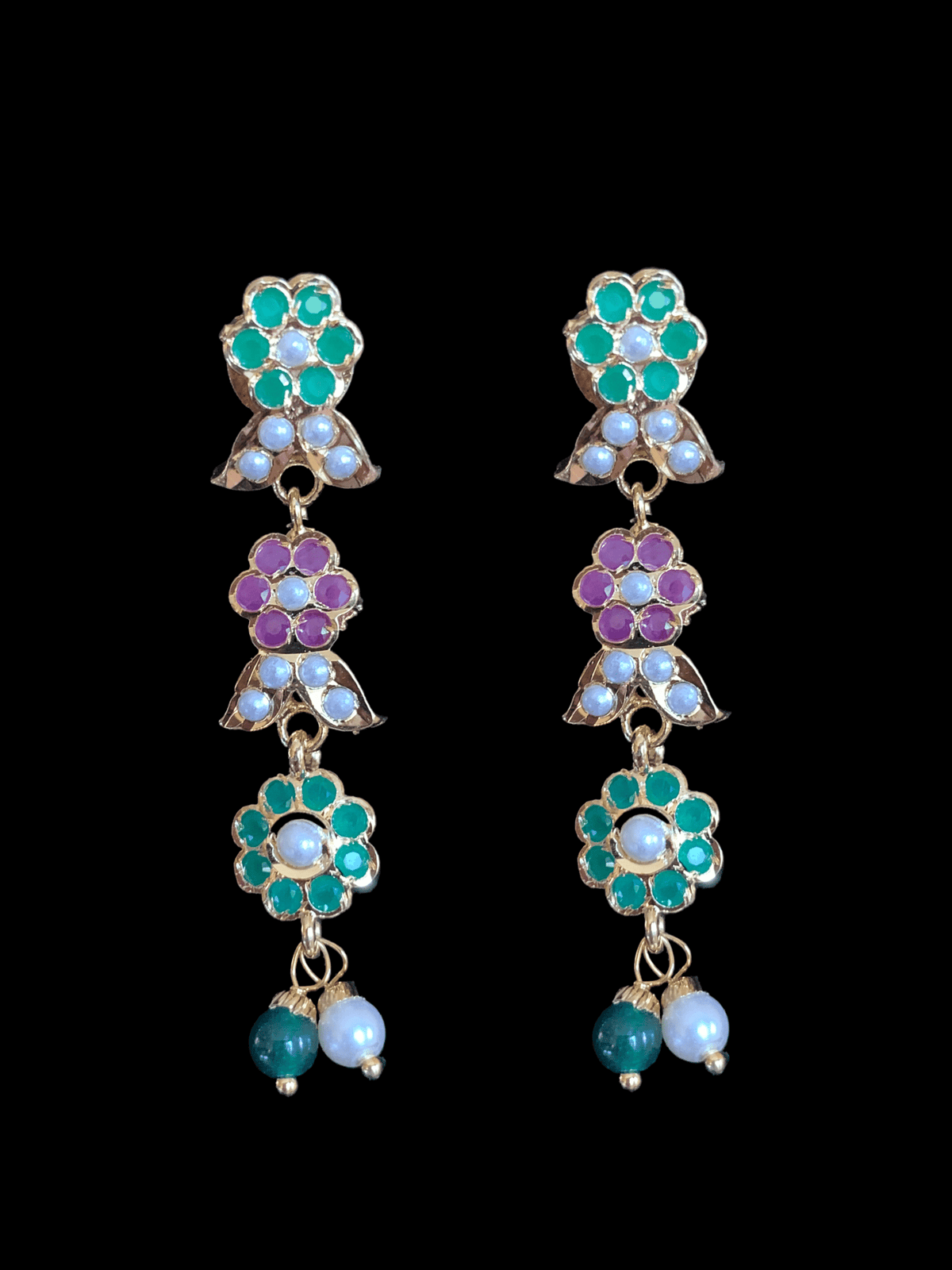 NS256 Neha jadau necklace set ( ruby emerald ) - READY TO SHIP