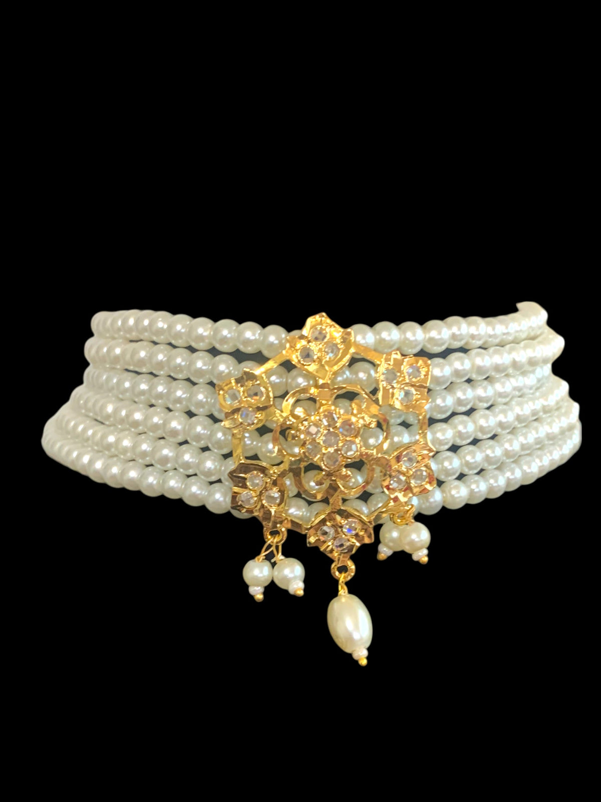 C208 Rati choker set in pearls (READY TO SHIP)