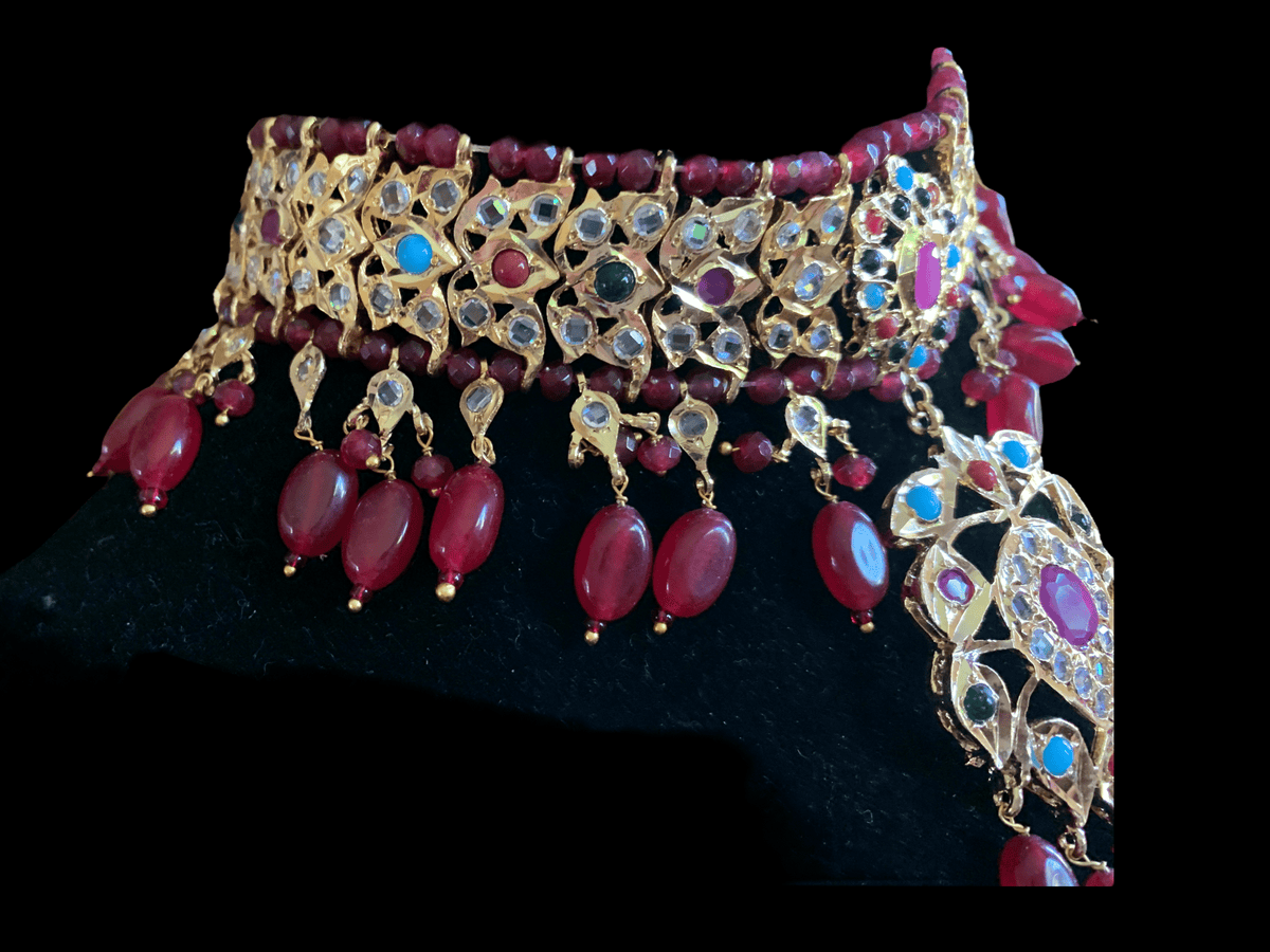 C7 Sahaj choker in Navratan ( READY TO SHIP )