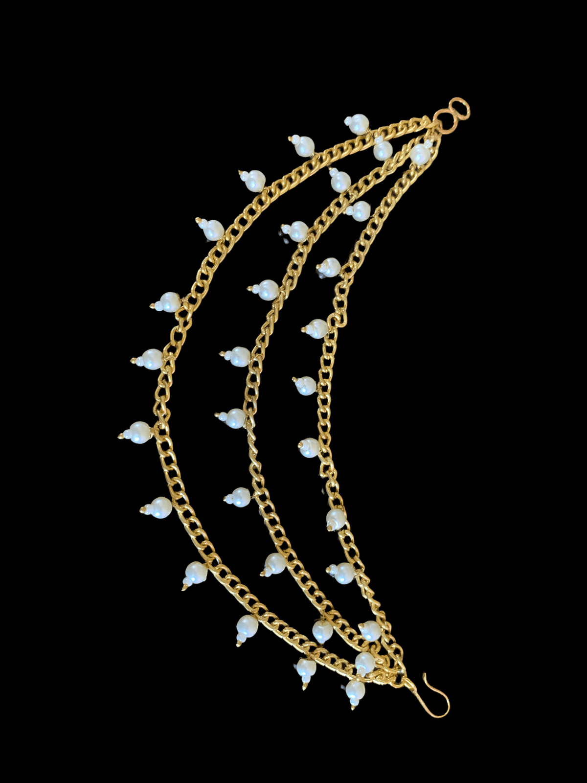 Three layer pearl chain ear supports ( READY TO SHIP )