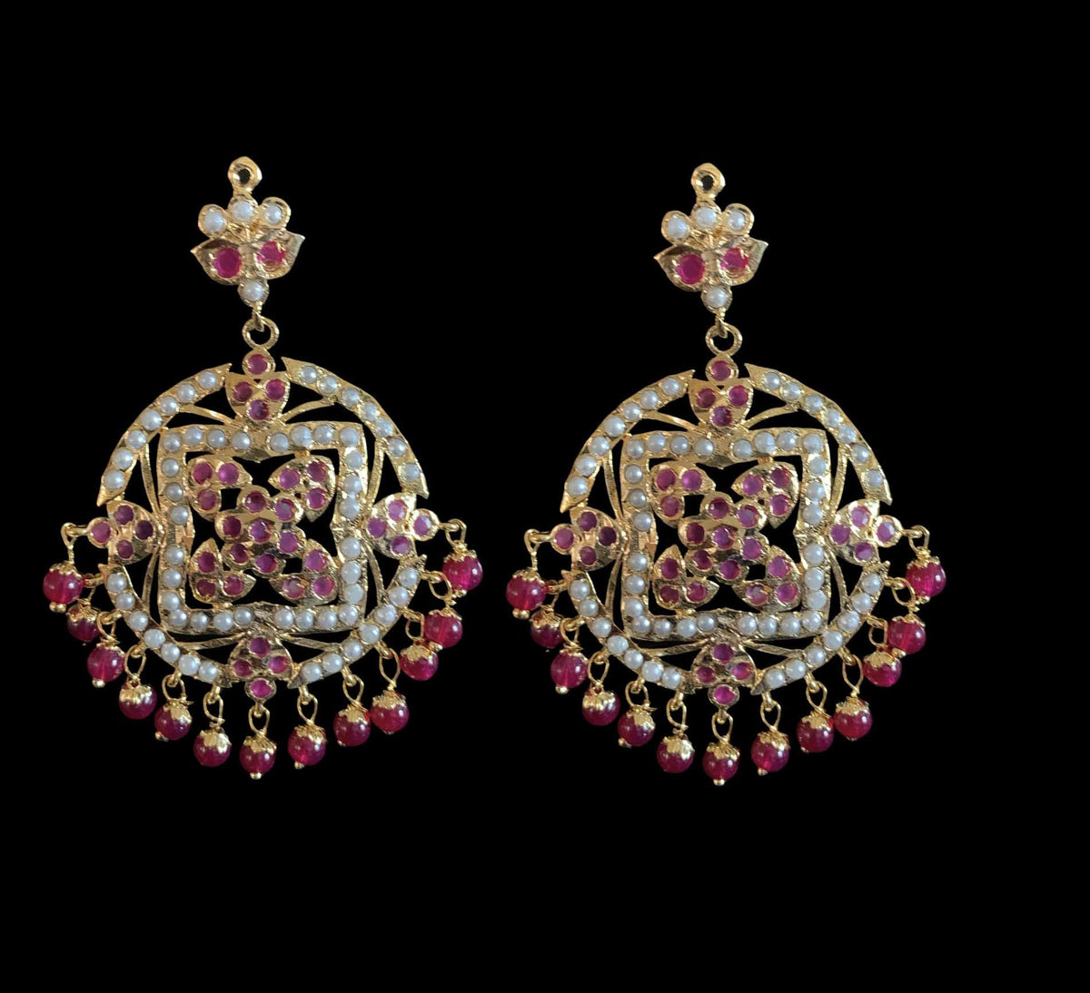 NS137 Ruchika necklace set in red ( READY TO SHIP )