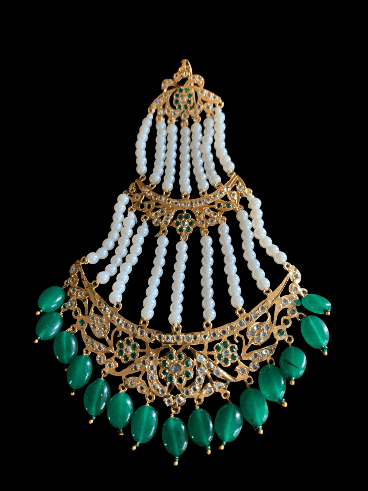 DJHR17 Insia Hyderabadi jhoomar in green ( READY TO SHIP )