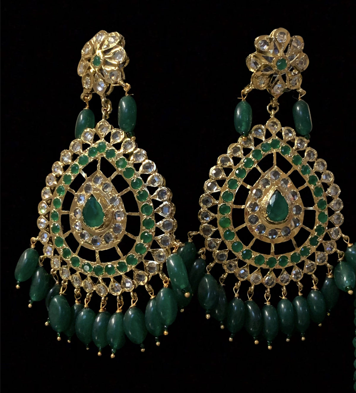Nadine long hyderabadi rani haar ( green) ( READY TO SHIP )