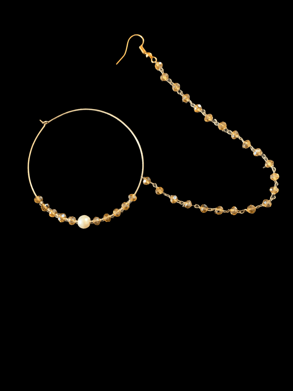Silver plated nosering - champagne ( READY TO SHIP)