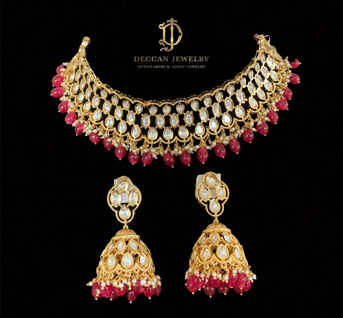 BR110 Melisa bridal set in rubies ( READY TO SHIP)