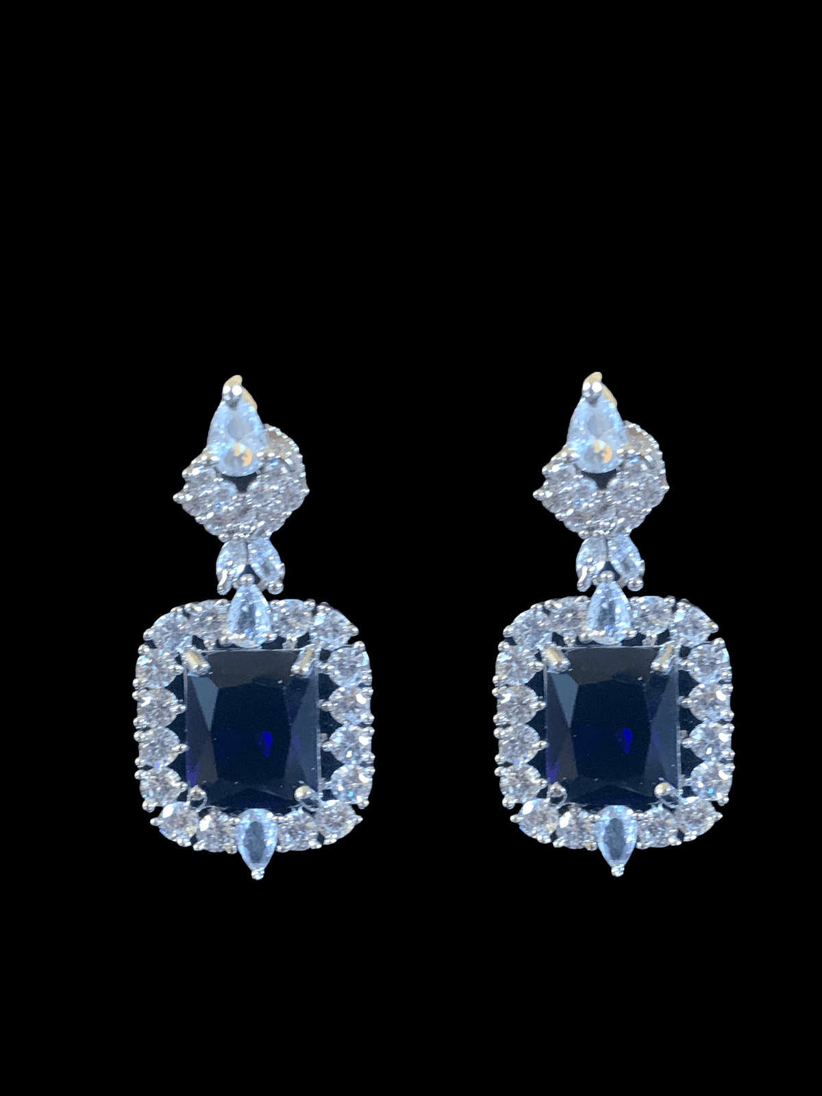 NS279 Myrha cz necklace set -BLUE (READY TO SHIP )