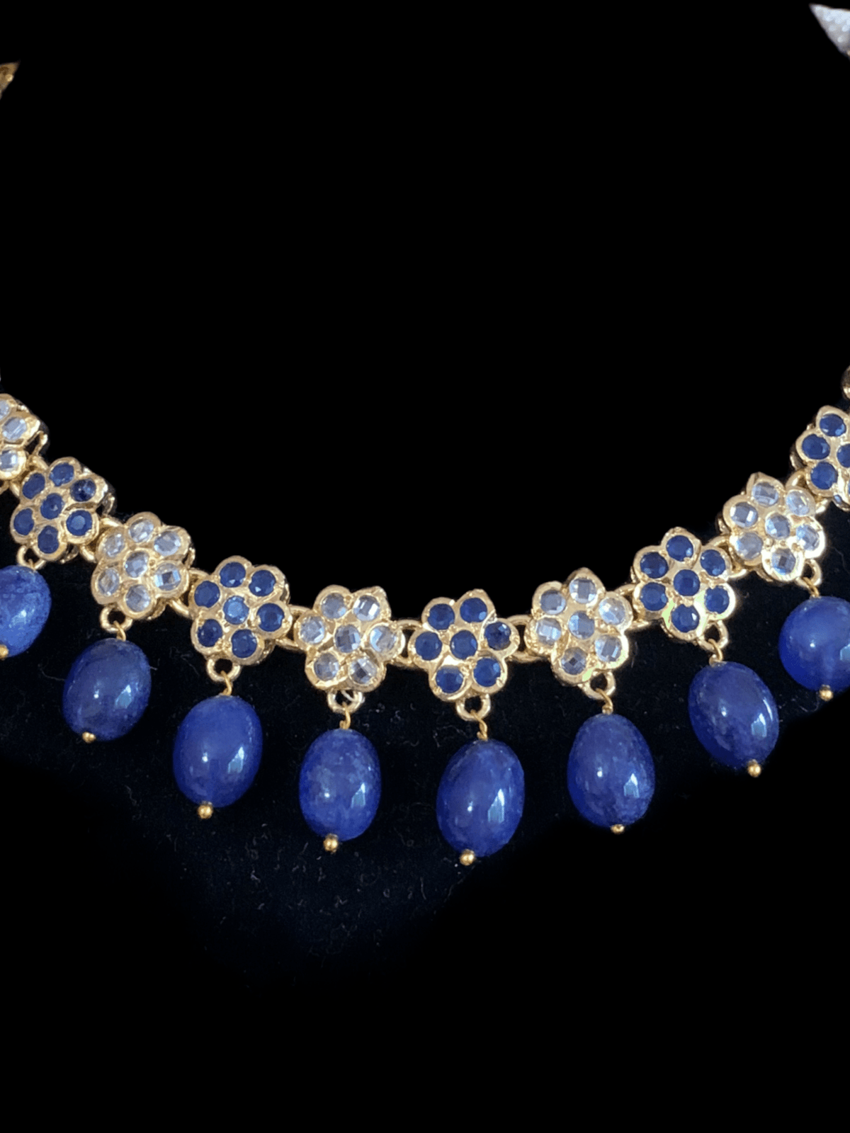 NS224 Meenaz necklace with sapphire beads ( READY TO SHIP )