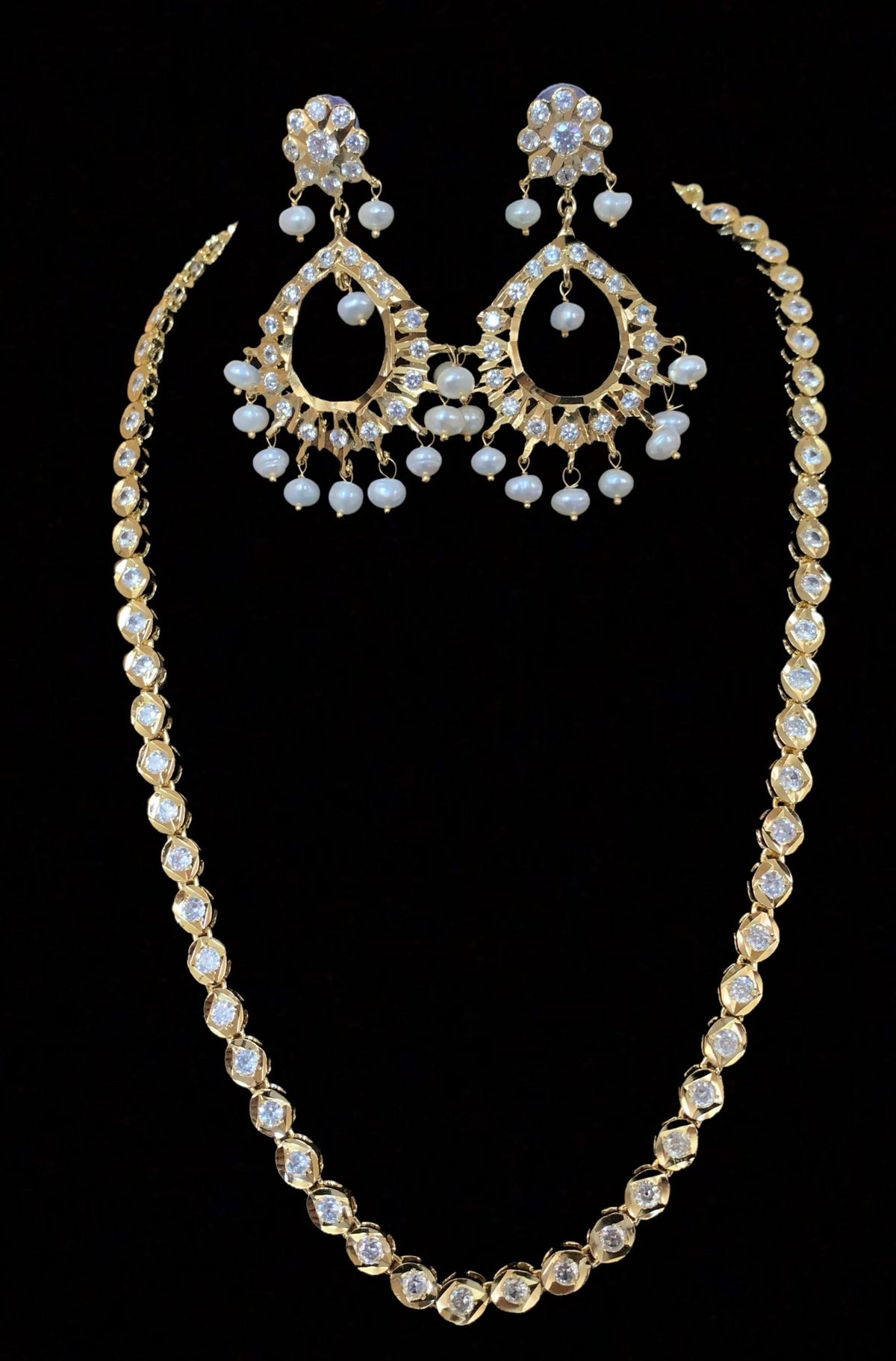 NS94 Bhanu necklace with chandbali ( READY TO SHIP )