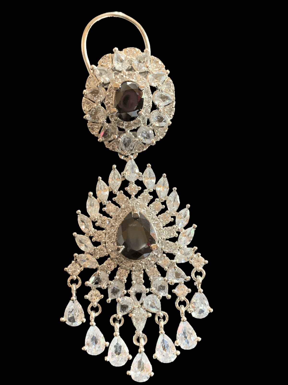 Manahil cz earrings - black DER11 ( READY TO SHIP )