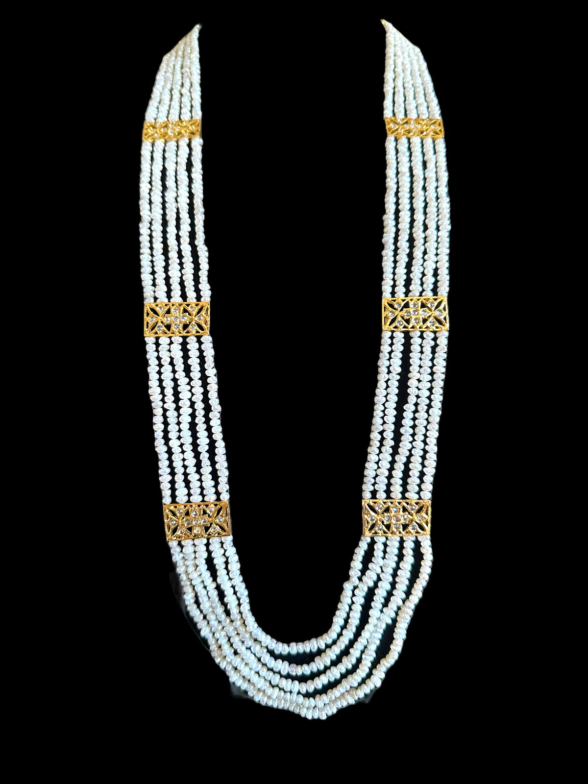 Naira fresh water pearl rani haar in gold plated silver ( SHIPS IN 4 WEEKS )