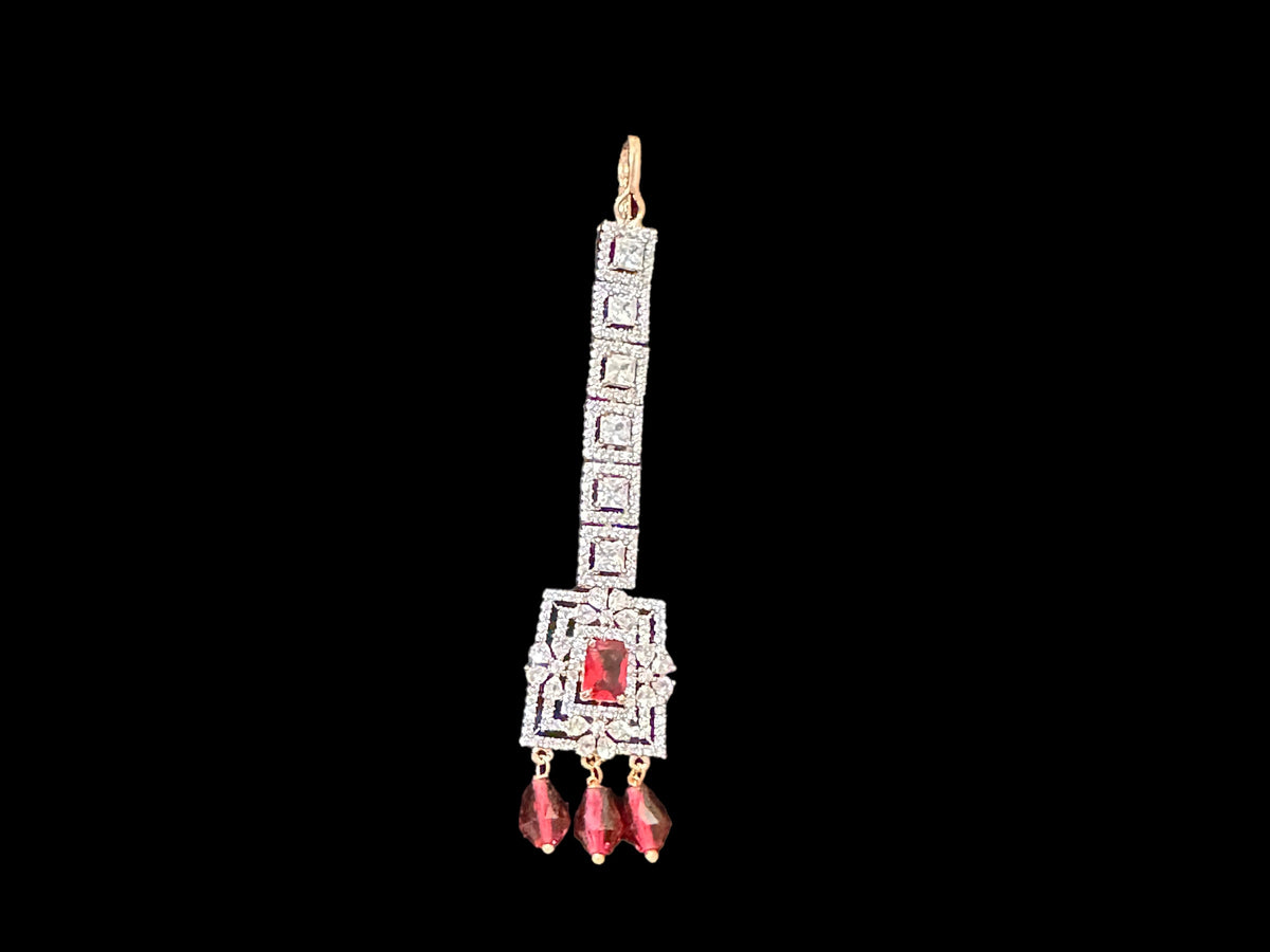 C264 Prischa cz choker in ruby pink ( READY TO SHIP )