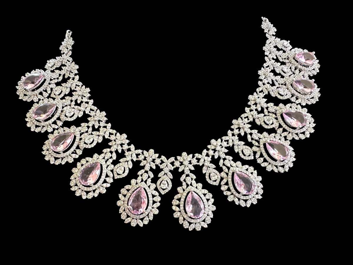 NS510 silver plated necklace with earrings ( READY TO SHIP )