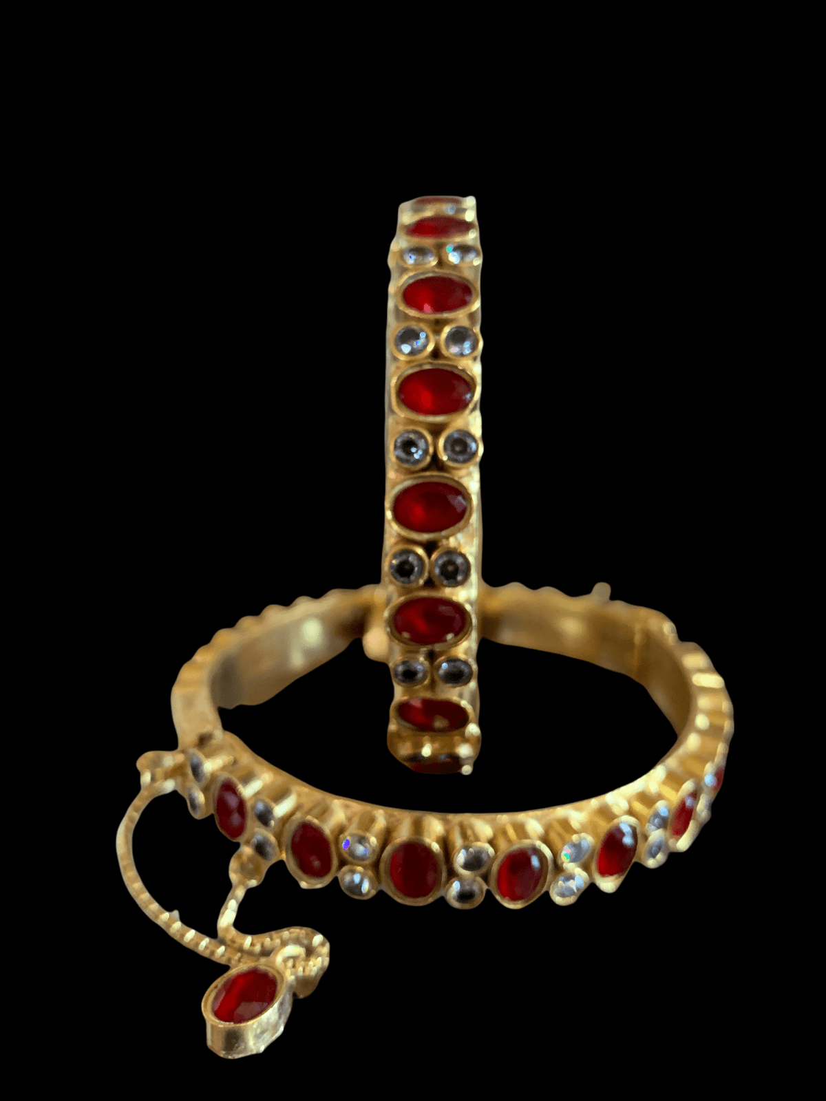 B44 Kundan bangles - Red/ruby (READY TO SHIP)