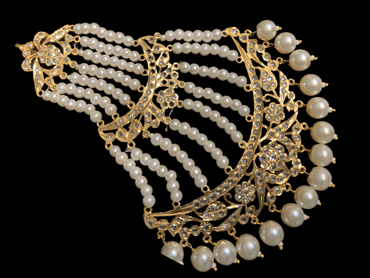 DJHR19 Insia Hyderabadi jhoomar in pearls ( READY TO SHIP )