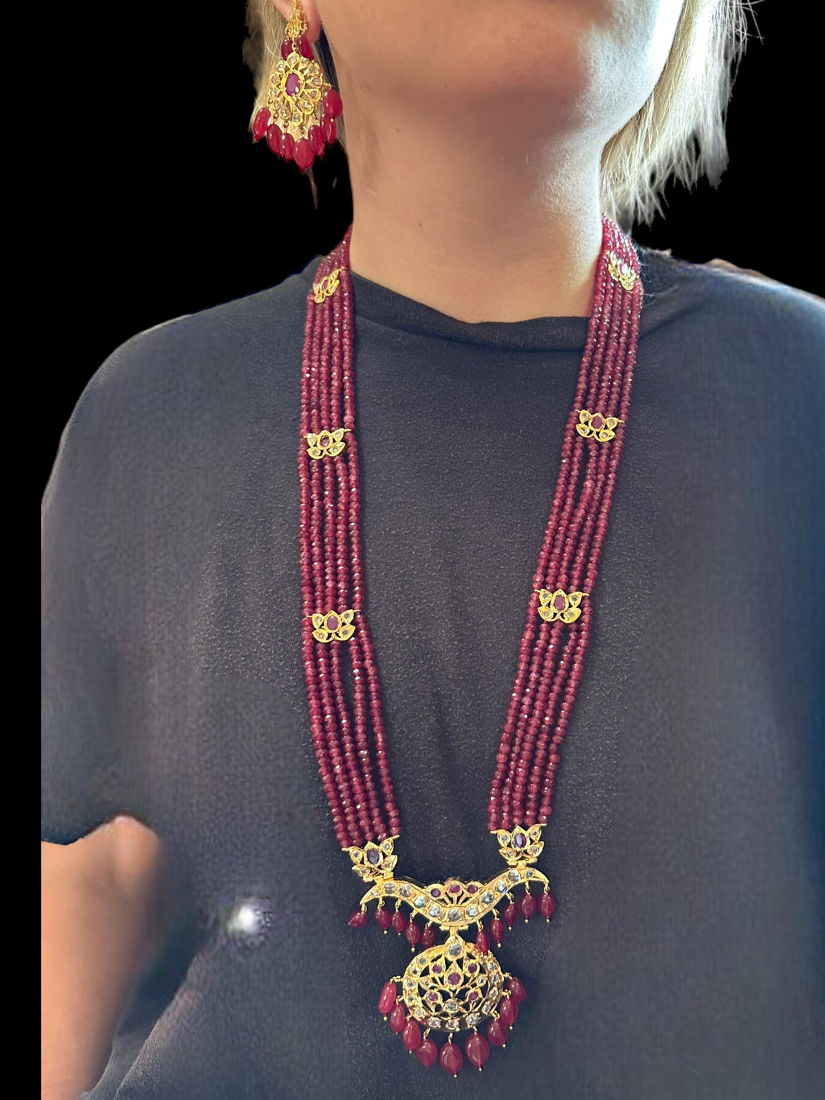 DLN15 Tanisha rani haar with earrings ( READY TO SHIP )
