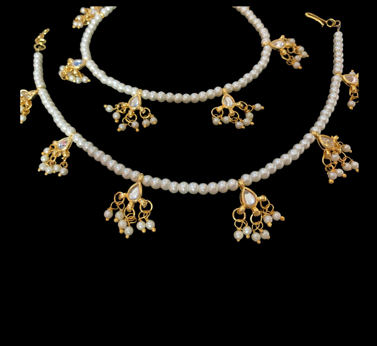 Kundan and pearl Payal ( READY TO SHIP )