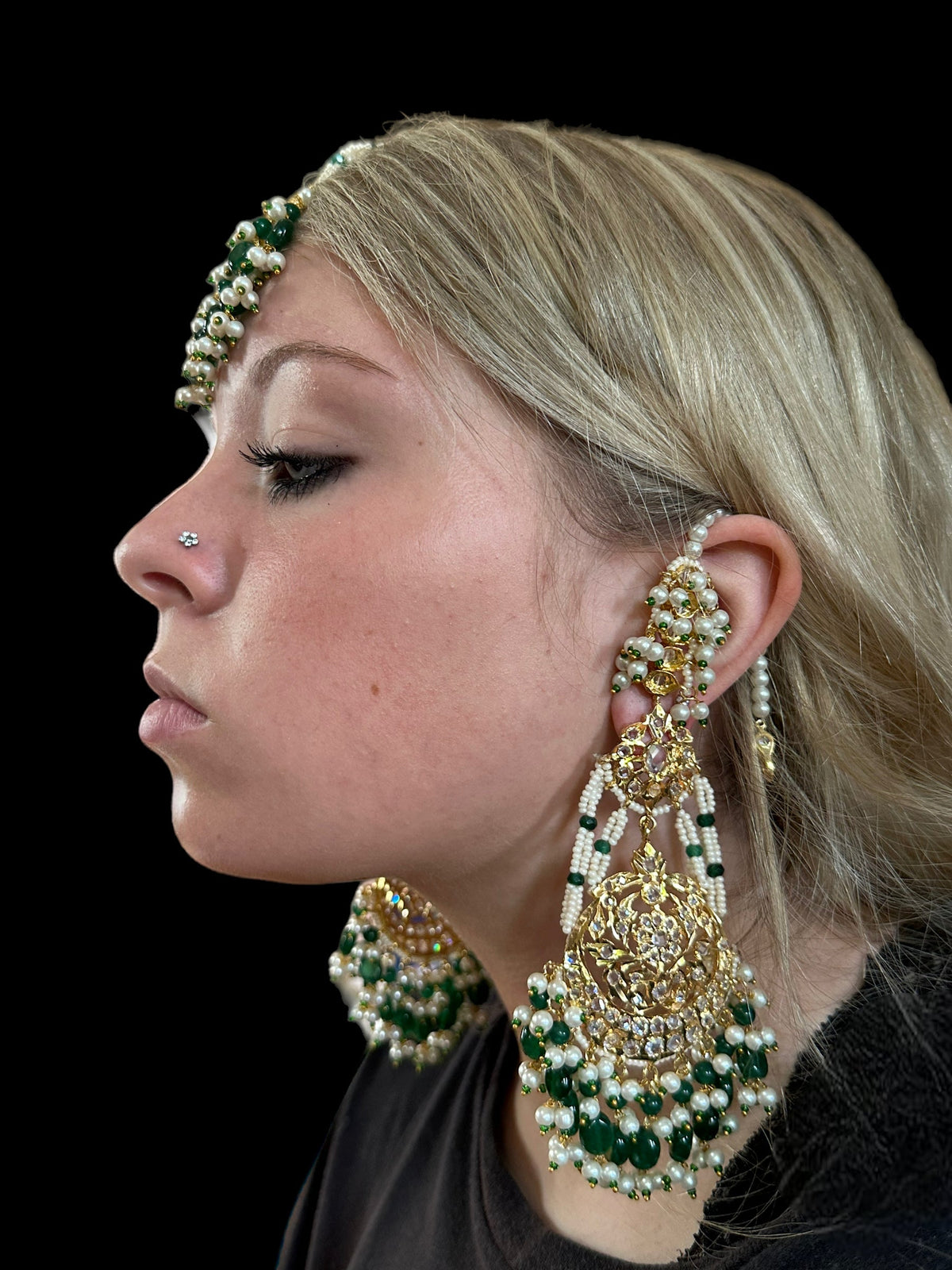 DJET42 Romana earrings tika in green ( READY TO SHIP )