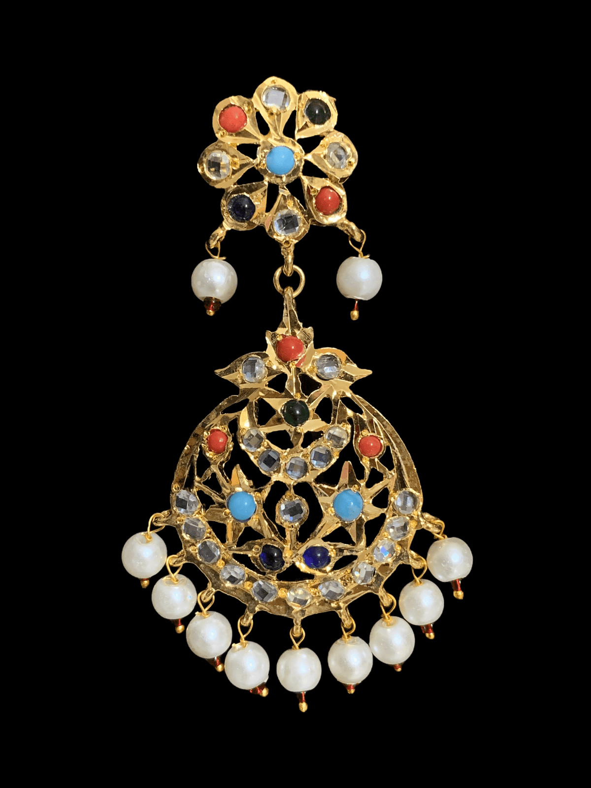DER80 Laya navratan earrings (READY TO SHIP)