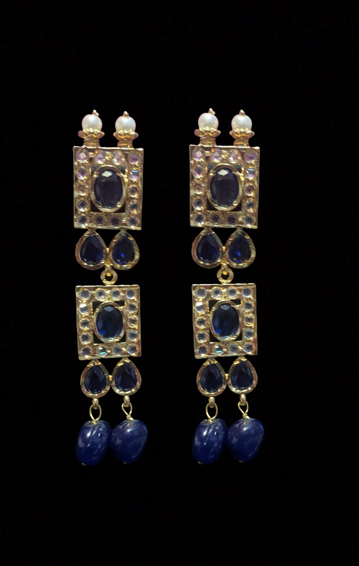 Gauhar hyderabadi choker in blue ( READY TO SHIP )