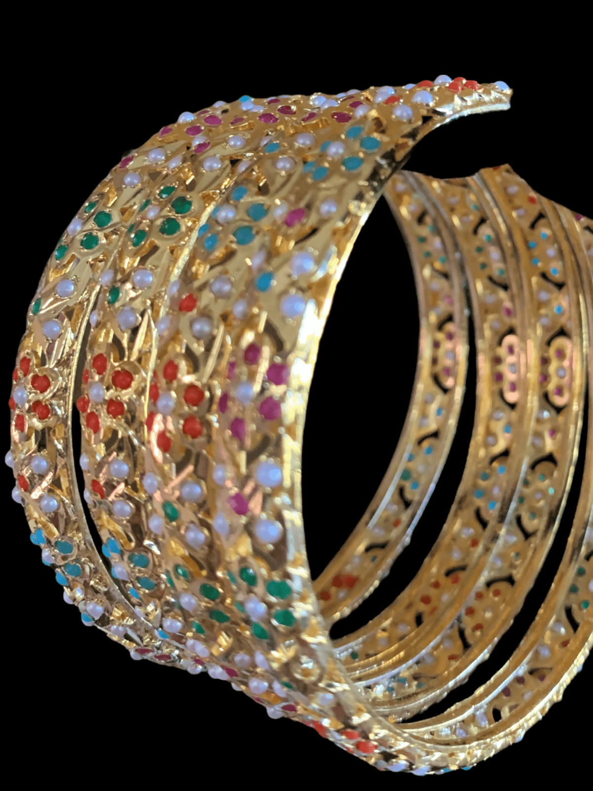 B36 Amira navratan bangles (READY TO SHIP )