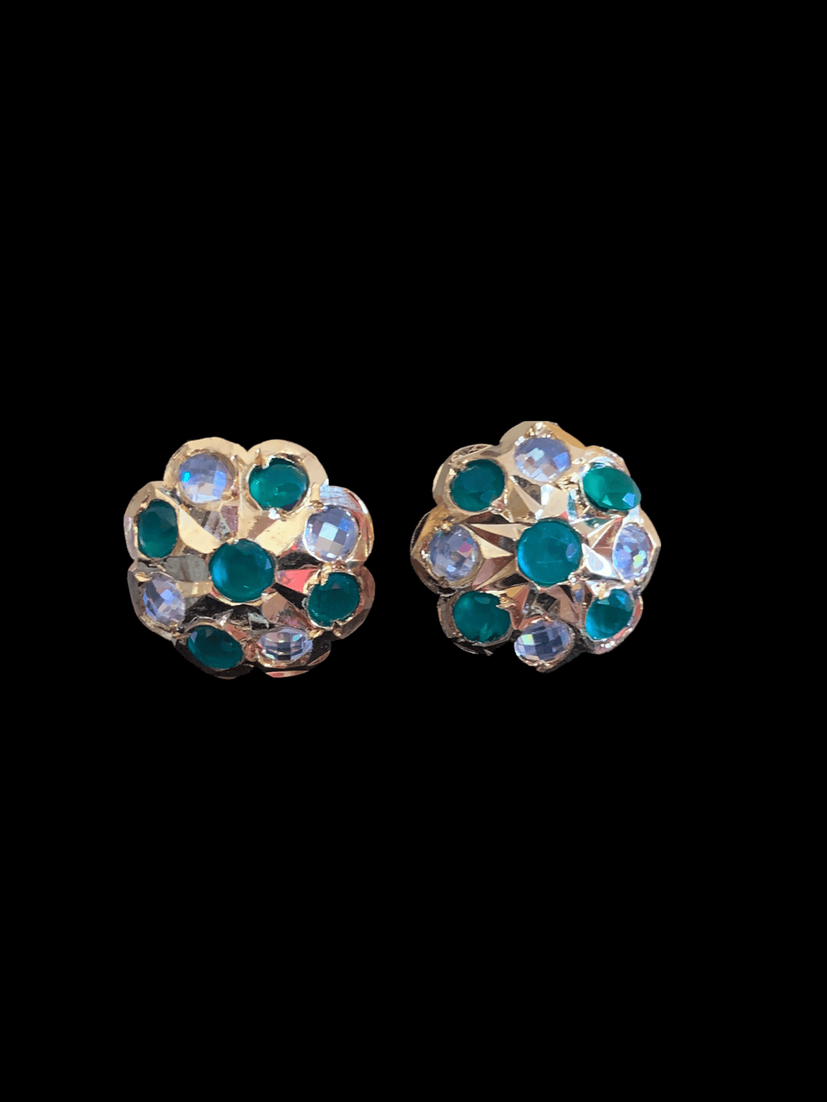 PS366 Sara hyderabadi flower pendant set in green (READY TO SHIP )