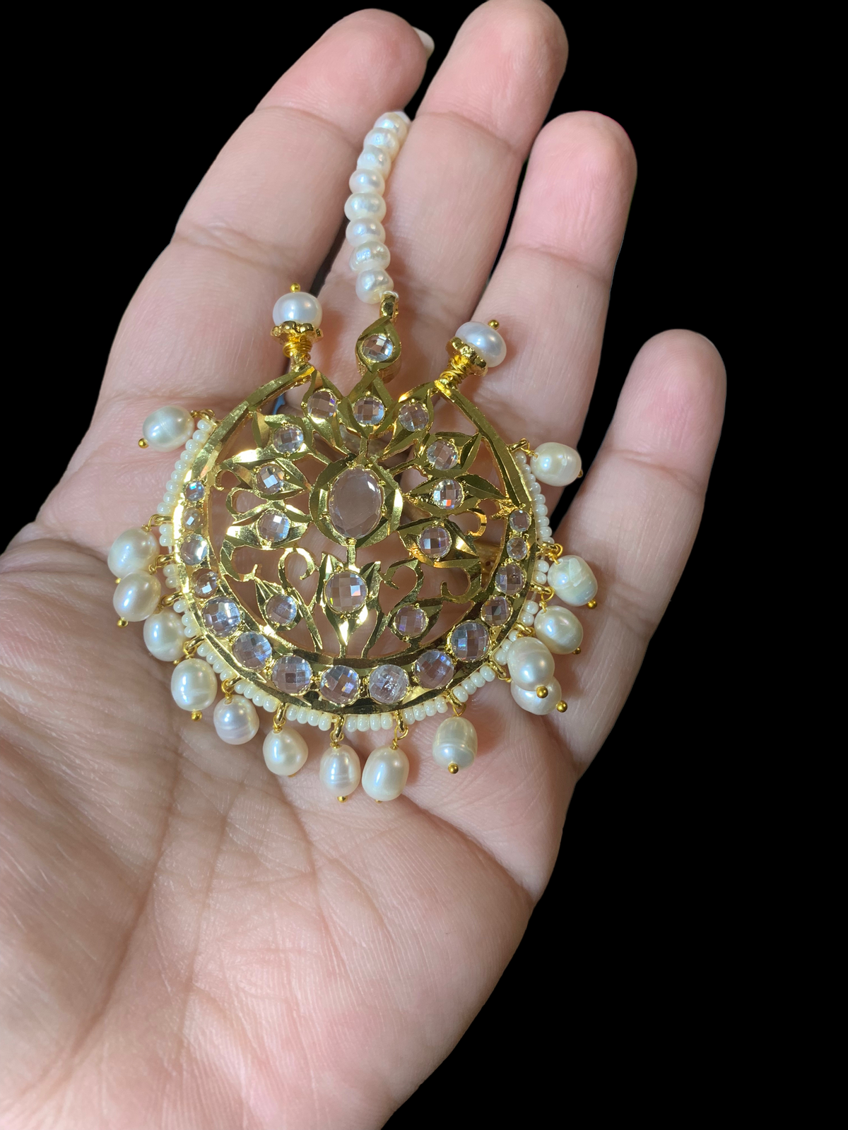 DJTK84 Koyal fresh water pearl tika ( READY TO SHIP )