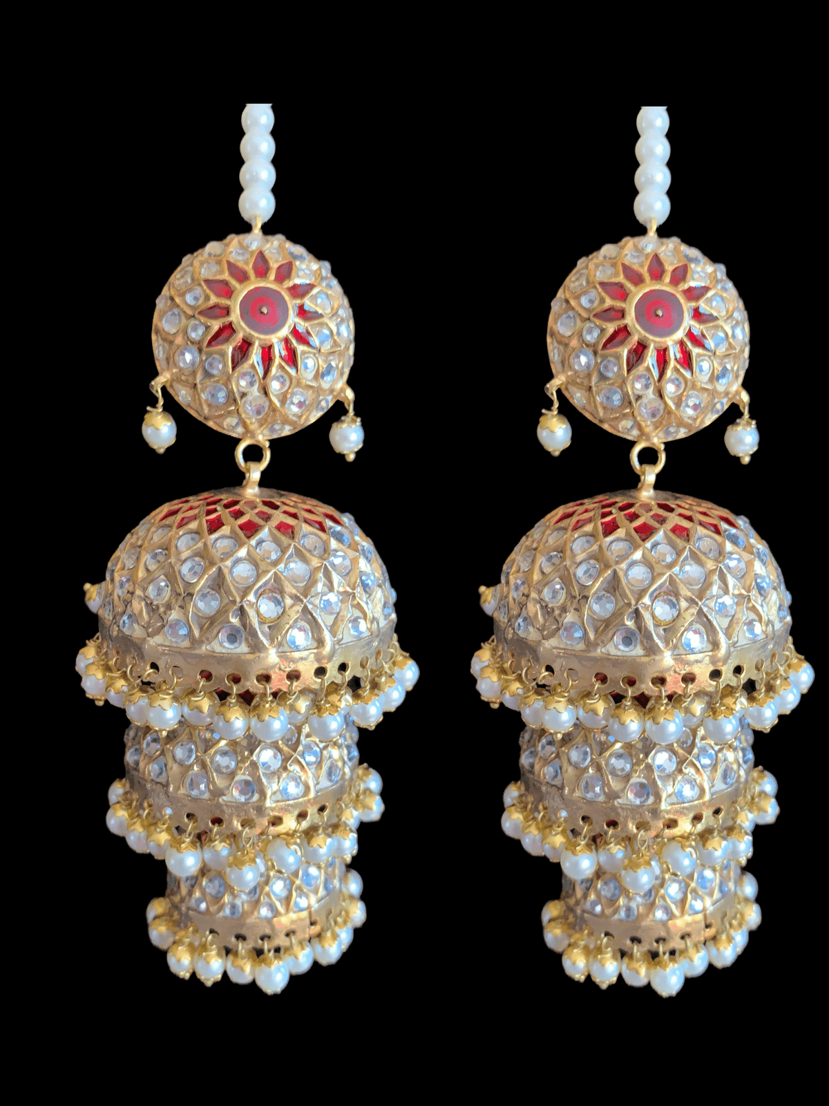 DER105 Freya layered jadau jhumka ( READY TO SHIP )