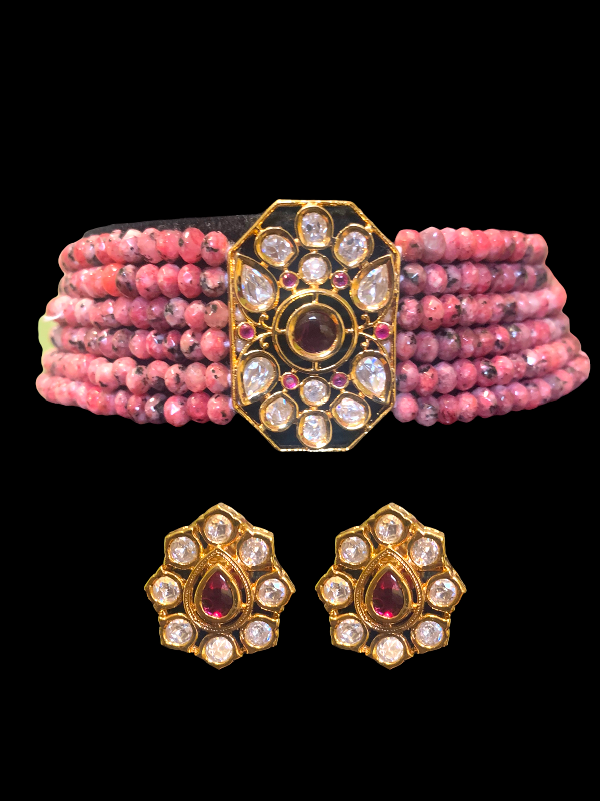 C196 Adya choker in ruby beads ( READY TO SHIP )