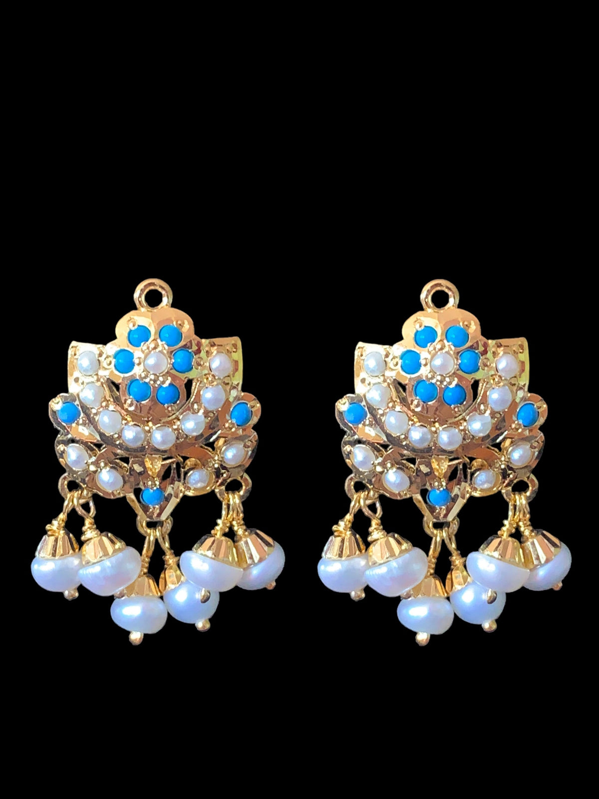 Gold plated silver pendant set in turquoise / feroza ( SHIPS IN 5 WEEKS )