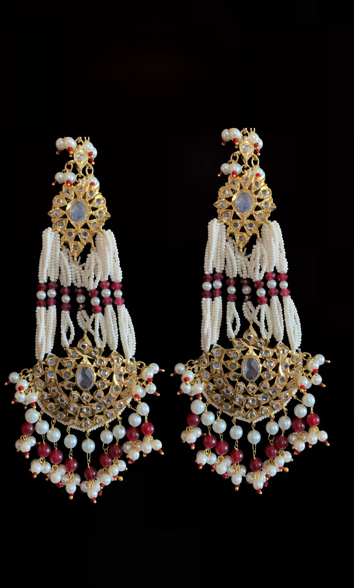 DER83 Lana jhoomar earrings - Ruby ( READY TO SHIP )