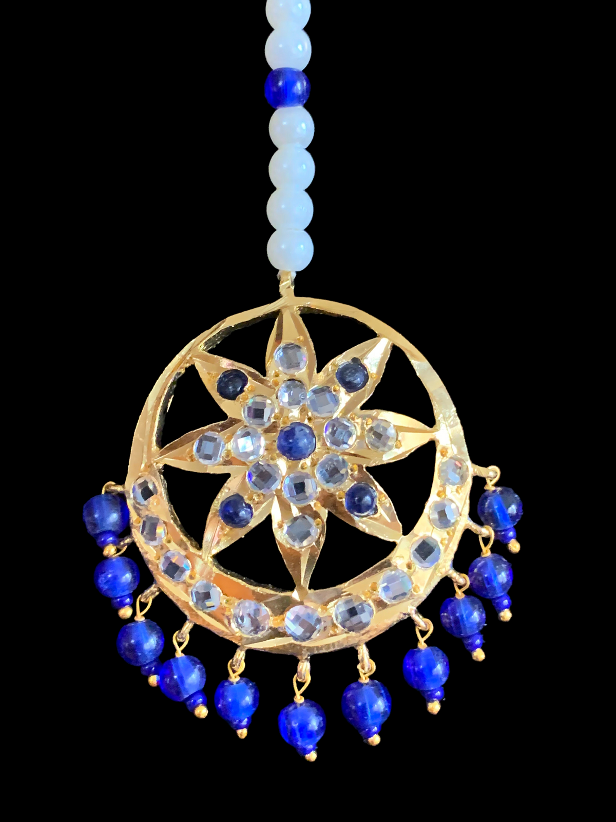 DJTK158 Akbari tika in blue beads (READY TO SHIP)