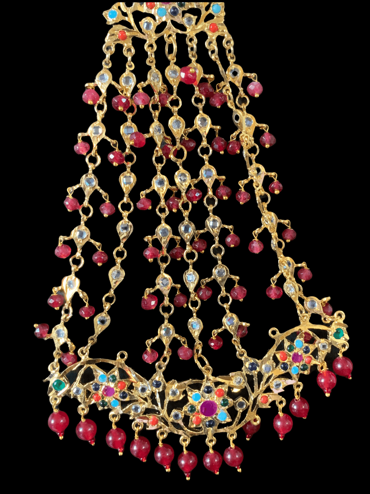 JTK00 Hira navratan jhoomar tika ( READY TO SHIP )