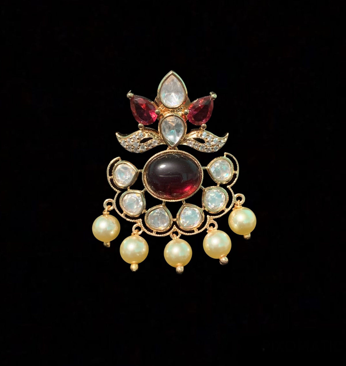ET555 Polki and Cz tops in red ( READY TO SHIP )