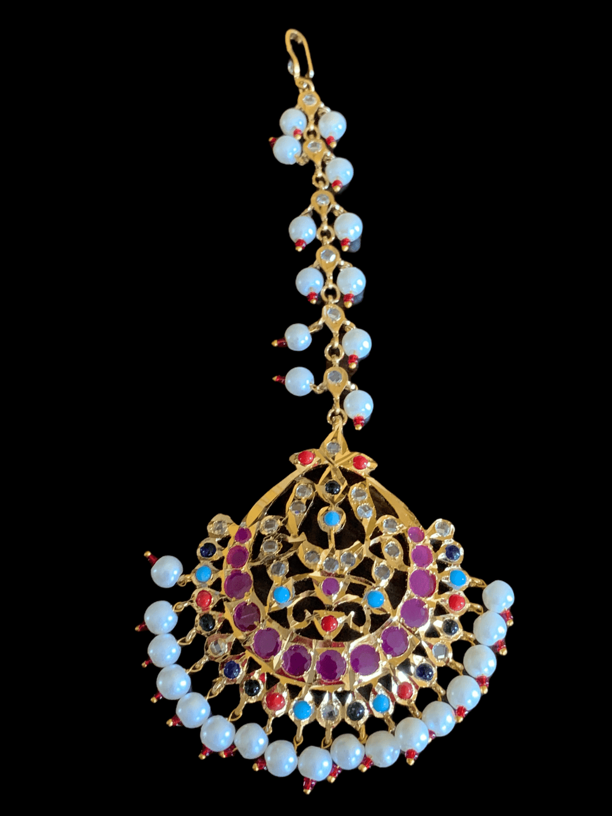 JTK25 Hira navratan jhoomar and tika set ( SHIPS IN 3 WEEKS )