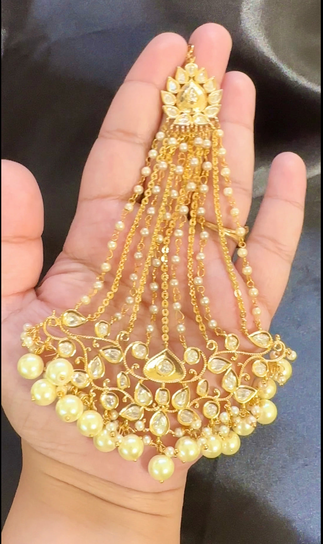 DJHR85 Gold plated high quality Polki jhoomar ( READY TO SHIP )