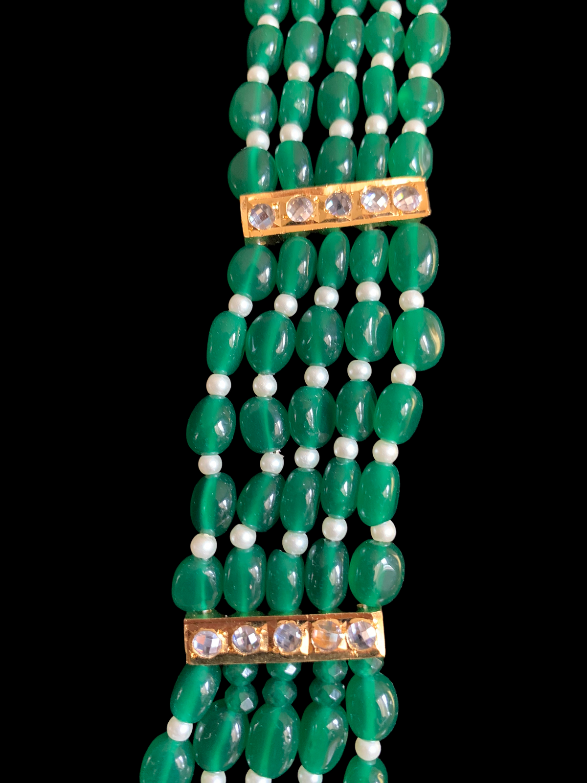 LN162 Erica Rani haar in emerald quartz beads ( READY To SHIP )