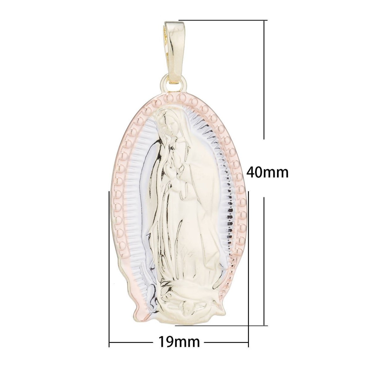 Lady Guadalupe Pendant Gold Filled Necklace - Virgin Mary Necklace Pendant - Rose Gold Filled Pendant - Religious Jewelry H-448