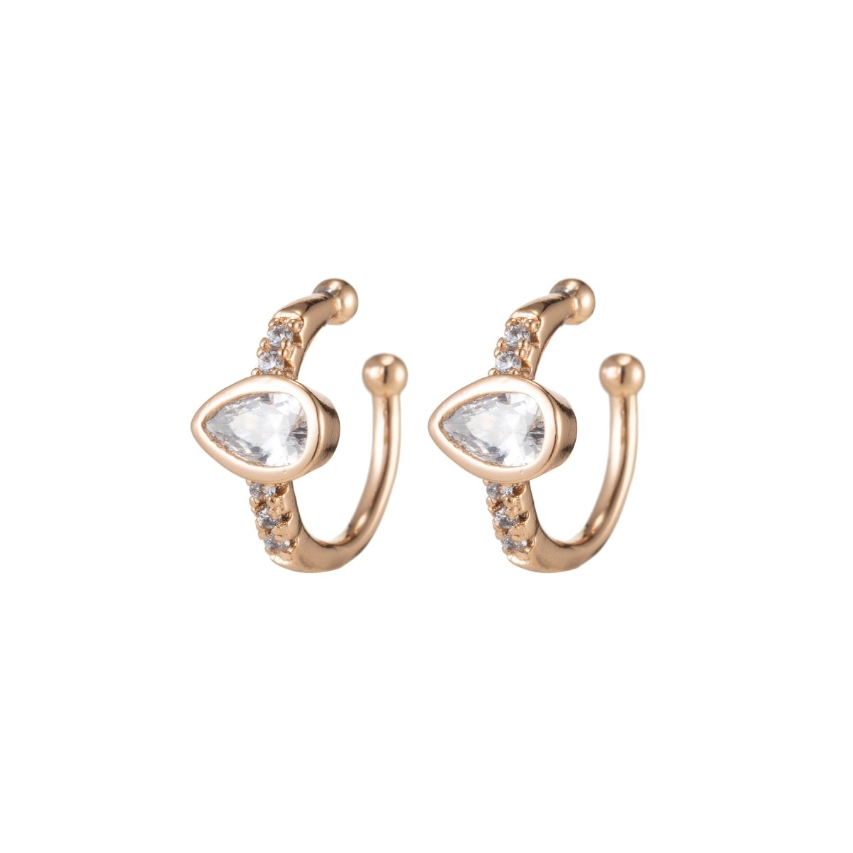 Micro pave ear cuff, Fashion Diamond ear cuff, non pierced earcuff, Dainty Hoop Ear Cuff, Wrap Clip On Earrings AI-058