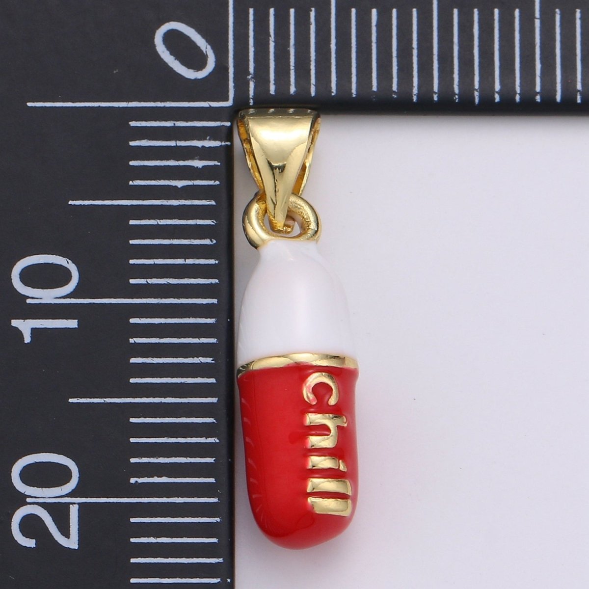 Mini 24K Gold Filled Pill Bar Charm Enamel Pink Love Chill Happy Pill Pendant for Bracelet Necklace Earring Component Supply 23x5mm J-203~J-207,J-209~J-213,J-244~J-248