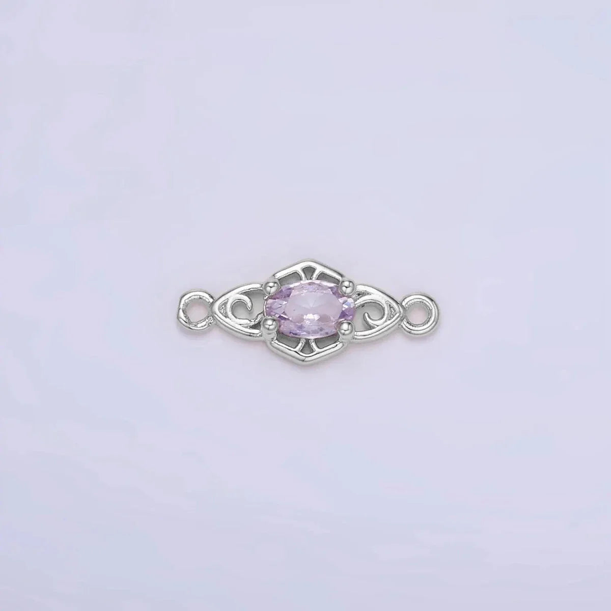 Clear, Pink, Purple CZ Artisan Geometric Connector | Connectors-00011 ~ Connectors-00013
