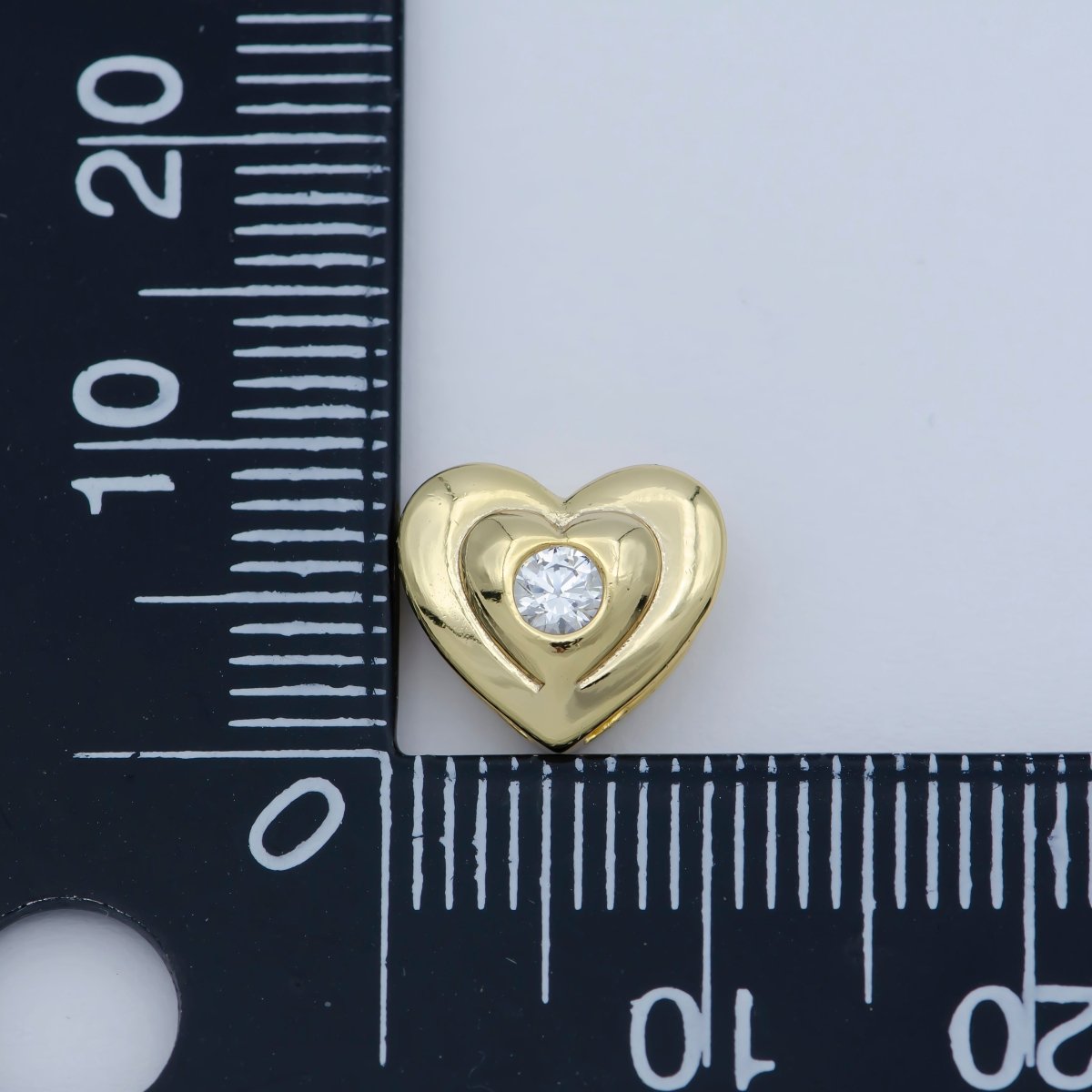 Mini Heart Beads - 10mm Puffy Heart Beautiful 3D Love Jewelry Gold Filled Bead spacer for Bracelet Necklace Supply | B-545