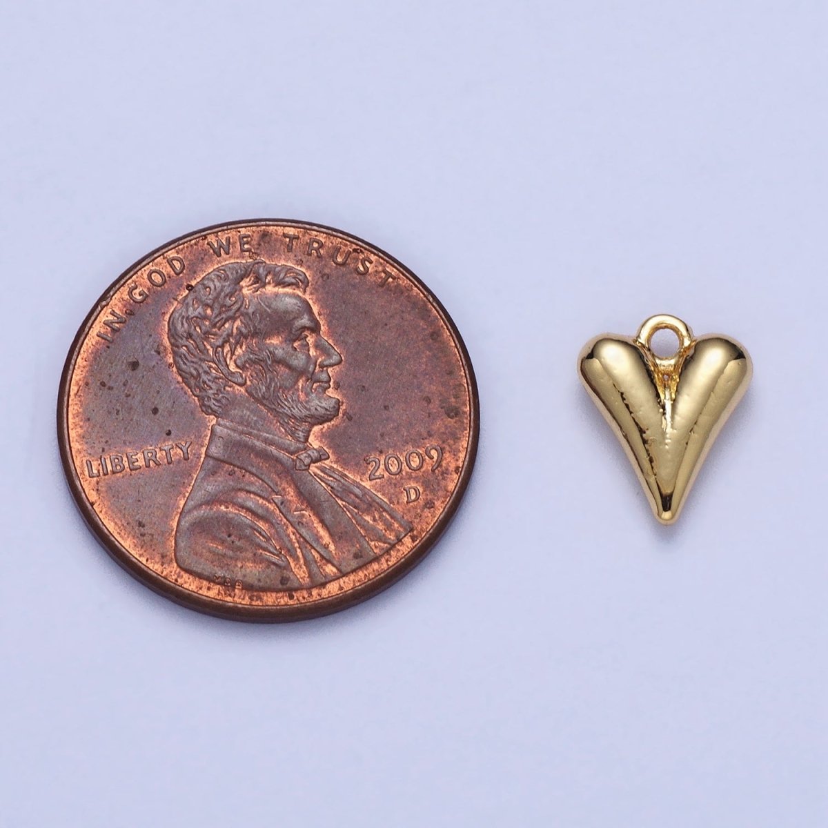 Minimalist 9.7mm Puffed Heart Love Add-On Charm In Gold & Silver | AC034