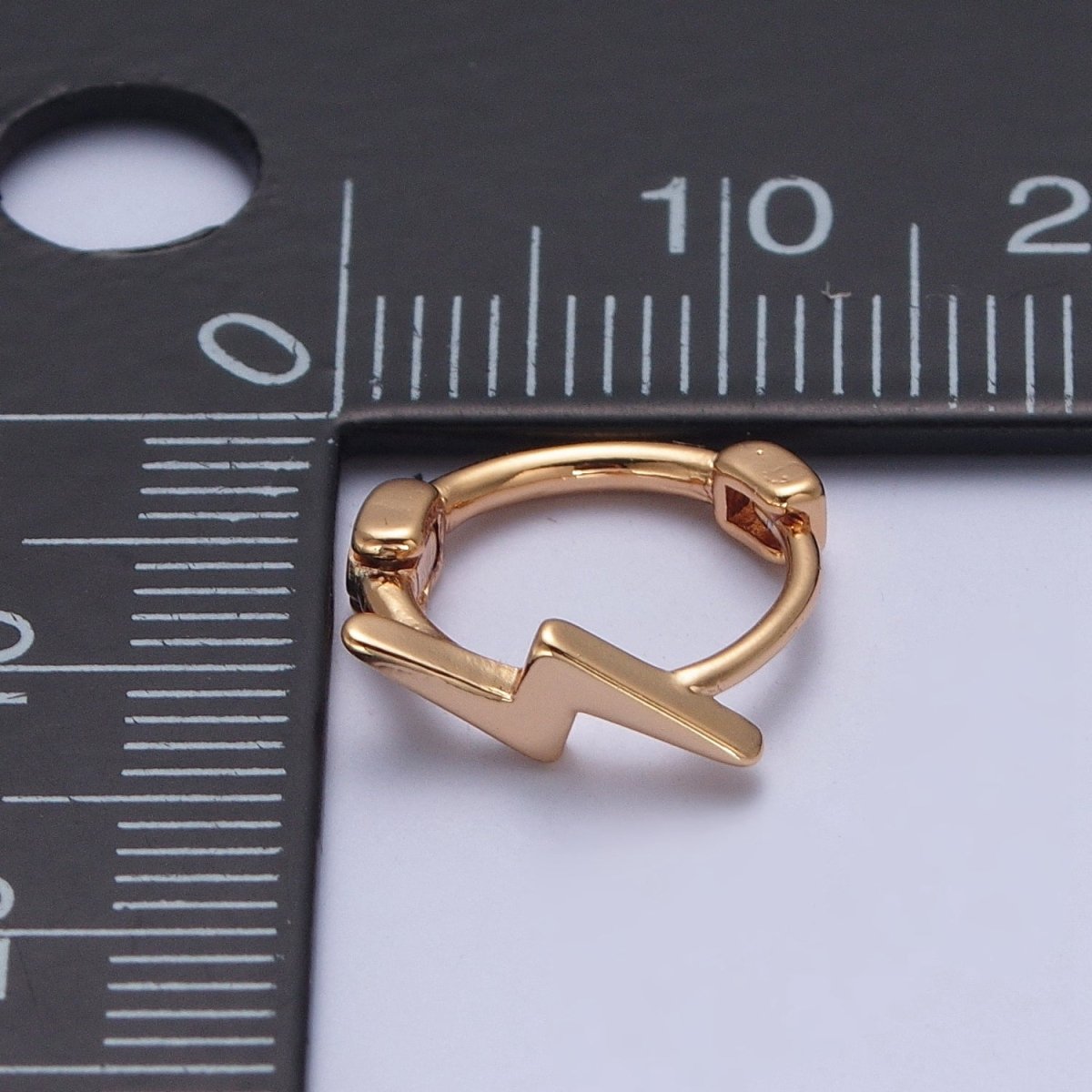 Minimalist Lightning Bolt Huggie Hoop Earrings P-410