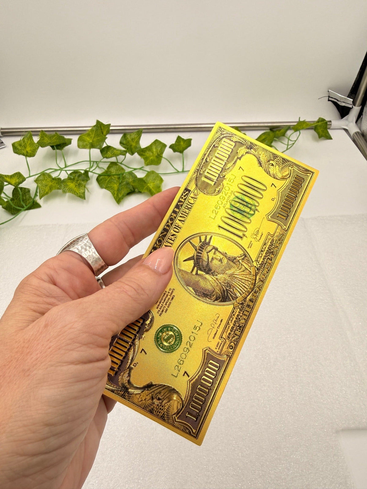 Gold Million Dollar Bill